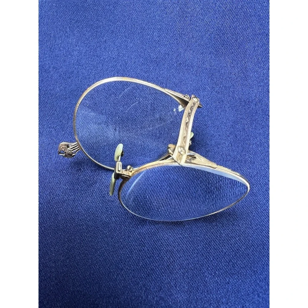 Folding Antique Rare AO Pince Nez Spectacles 1/10 12K Gold Filled c.1907